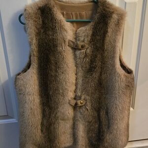 Vintage Country Pacer Vest Faux Fur Size 14, 7